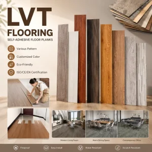 Vinyl Floor Tiles LVT Self Adhesive Stone Texture Matte Surface Scratch Resistant Home Renovation Producer Custom Packing