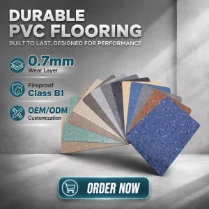 Vinyl Flooring For Hospital Homogeneous PVC Antimicrobial Surface For Clinical Environment