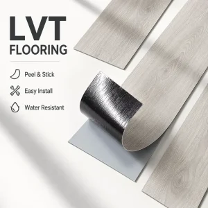 Vinyl Tiles Self Adhesive 60 X 60 LVT Wood Look Waterproof Stain Resistant Easy Clean Bedroom Living Room Supply Factory