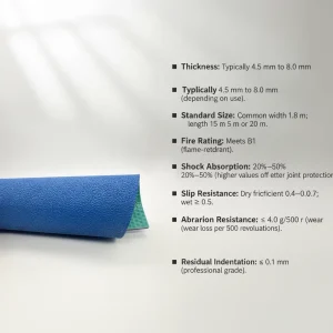 Volleyball Court PVC Sports Flooring Roll Indoor Gym Floor Cover Shock Absorbing Anti-Slip Wear Resistant Eco-Friendly