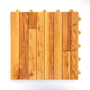 W-01 Interlock Indoor Sport Wood Flooring Anti-Slip PP Plastic Tiles Basketball Badminton Futsal Courts