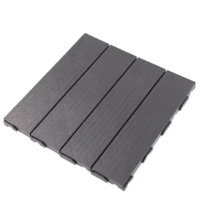 WPC 3D-Embossed DIY Wood-Composite Interlocking Decking Tiles for Waterproof Outdoor Terraces and Patios