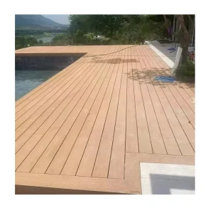 WPC 3D Embossed Wood Plastic Flooring for Pool Decks