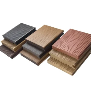 WPC Decking Flooring 140mm*3000mm Water Resistant Solid Indoor Outdoor Click Installation Wood Grain for Villa Garden