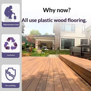 WPC Plastic Wood Flooring Chinese Classical Design Waterproof Anti-slip Interlocking Exterior Gym Small Terrace Garden Warehouse