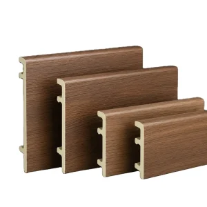 WYRAX WPC Skirting Board Walnut 70mm Wood Grain Floor Baseboard Bedroom Office Corridor Commercial
