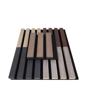 Walnut Veneer Acoustic Wood Slat Wall Panel With Noise Cancelling PET Felt Backing for Recording Studio