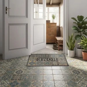 Washable Cushioned Rubber-Backed Anti-Slip Hotel Doormat Indoor/Outdoor Entryway Mat with Dirt Trapping
