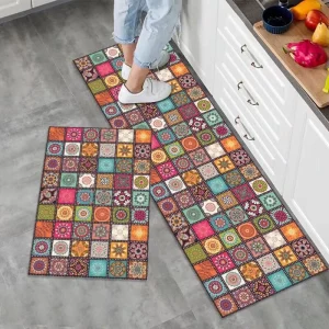 Washable Oil Resistant Anti-Fatigue Anti-Slip Crystal Velvet Kitchen Floor Mat
