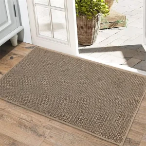 Washable Plain Tufted Front Door Entry Mat Stain Resistant Low Profile Indoor Door Rugs Non Slip Rubber Backing Polypropylene