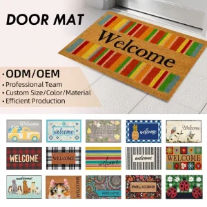 Water-Absorbent Rubber Welcome Doormat for Home Hotel Office Outdoor Kitchen and Floor Use Woven Printed Design