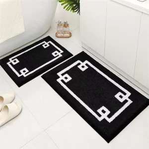 Water Absorbing Polyester Bathroom Floor Mat Washable Non-Slip PET Friendly for Home & Hotel Use