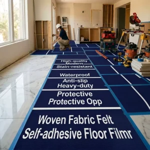 Water Resistant Wood Flooring Protective Film Temporary Stair protection Paper Roll Covering for Construction Renovation