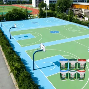 Water based Acrylic Topcoat Outdoor Sports Flooring Material for Kindergartens Badminton Basketball Courts