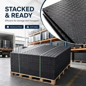Waterproof 4×8 HDPE Ground Mats for Heavy Equipment Temporary Road Protection Mats for Construction and Outdoor Use