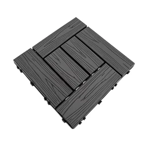 Waterproof Anti-Slip Click WPC Interlocking Deck Tiles for Walkways Swimming Pools Outdoor Gardens Warehouses and Basements