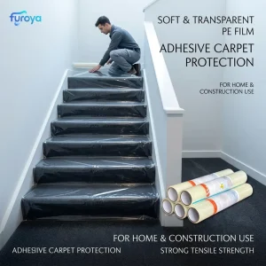 Waterproof Anti-Slip PE Carpet Protection Film, Reusable Floor Cover for Home Renovation and Construction