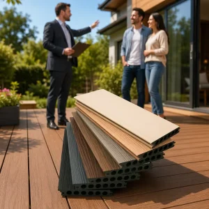 Waterproof Anti-Slip Wood Grain Composite Engineered WPC Indoor Decking Flooring T&G