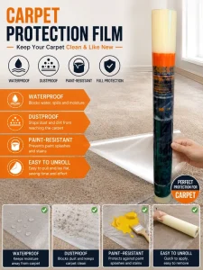 Waterproof Dustproof Paint-Resistant Self-Adhesive Anti-Slip Floor Protection for Carpets Non-Woven Fabric Medium Weight Easy