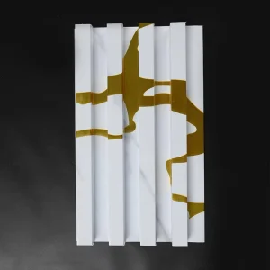 Waterproof Eco Friendly 3D Fluted WPC Wall Panel Acoustic Wood Veneer Cladding Interior Decorative Slat Board Hotel TV Outdoor