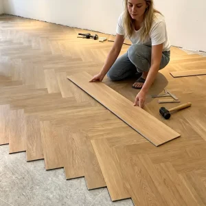 Waterproof Eco Friendly Wood Texture WPC PVC Vinyl Flooring Stain Resistant Easy Clean Quick Install Interlocking Planks Office