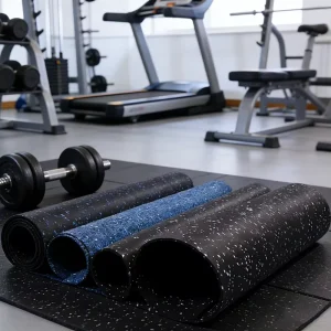 Waterproof Indoor Gym Rubber Flooring Roll Mat with Color Dot Soundproof Non-Slip Surface
