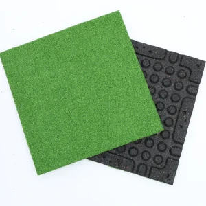 Waterproof Indoor/Outdoor Sports Flooring Noise-Reducing Shock-Absorbing Artificial Turf Gym Grass Rubber Tiles