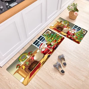 Waterproof Machine-Washable Non-Slip Woven Kitchen Floor Mat Absorbs Water and Oil