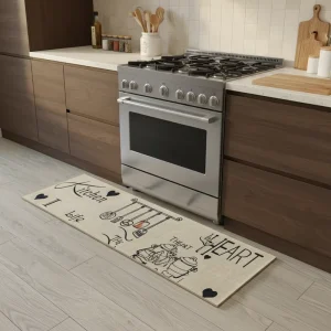 Waterproof Oil-Resistant Foldable Cushioned Modern Floral Kitchen Floor Mats Anti-Slip Tufted Eco-Friendly Pet Friendly Washable
