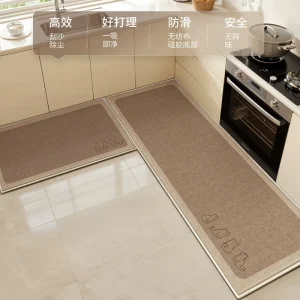 Waterproof Oil-proof Wipeable Non Slip Silicone Back Runner Rug, Stain Resistant Easy Clean Doormat For Cooking Room Entrance