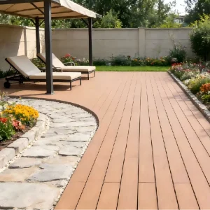 Waterproof PVC Embossed Flooring Low Maintenance Outdoor Decking for Long Lasting Use