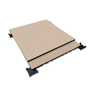Waterproof PVC Rubber Flooring Tiles Wood Grain Gym Flooring