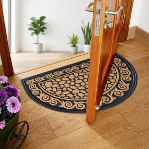 Waterproof Rubber Door Mat with Dirt-Trapping Feature for Outdoor Home or Hotel Use Washable Cushioned