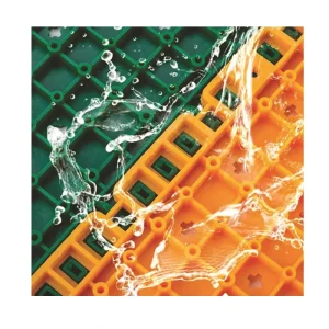 Waterproof Rubber and Plastic Interlocking Floor Tiles, Water-Permeable, Eco-Friendly, Anti-Slip