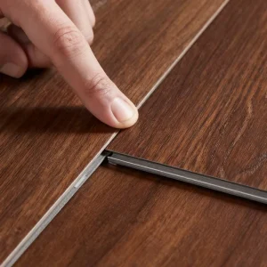 Waterproof SPC Vinyl Flooring 8mm Wooden Grain Hybrid Tile With IXPE Underlay Formaldehyde Free Stone Plastic Composite