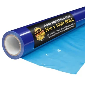Waterproof Soft Craft Floor Protection Film 36-inch X 100-foot Roll Clear Polyethylene Self-Adhesive