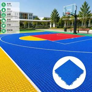 Waterproof Sports Floor Tiles for Badminton and Volleyball Courts and School Sports Grounds