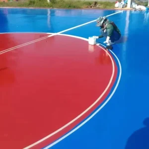 Waterproof Synthetic Flexible PU Sports Coating Outdoor Rubber Sports Court Flooring Futsal Court Surface Materials
