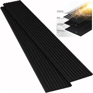 Waterproof UV Oiled Black Oak Technical Wood Veneer Akupanel Acoustic Panel Wooden Slat Wall Panels for Home Cinema Room