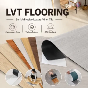 Waterproof Vinyl Flooring Tiles LVT Self Adhesive Dry Back Peel Stick Glue Down PVC Plank Wood Look Factory Supplier Export