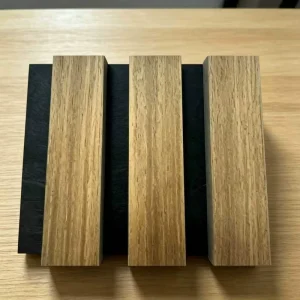 Waterproof Wood Slat Panel Natural Wood Veneer Akustik 3D Wall Wood Acoustic Panel Home Theater Studio