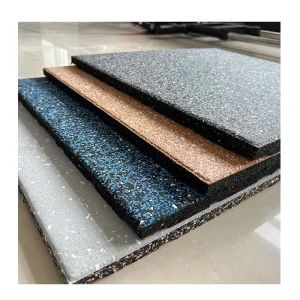 Wear Resistant 15mm PE Gym Rubber Mats Tennis Sports Flooring Gym Rubber Matting Sports Rubber Mat Fitness Mat Gym Club Rubber Flooring