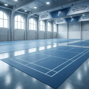 Wear Resistant Eco Friendly 4.5mm 5.0mm Thickness Professional Indoor Arena PVC Badminton Flooring