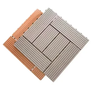 Weather-Resistant WPC Interlocking Decking Tiles, Outdoor Wood-Plastic Composite Flooring