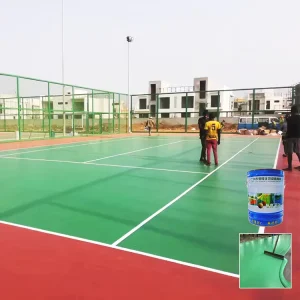 Weather resistant Eco friendly Henghui Sports HH SPU Silicon PU Coating Basketball Volleyball Tennis Court Flooring Elastic