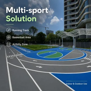 Weather resistant SPU High resilience Silicon PU Coating Elastic Cushioning for Basketball Volleyball Badminton Court Flooring