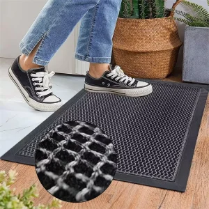 Welcome Mat Dirt Trapper Doormat Shoe Cleaning Door Mat Anti Slip PVC Rubber Door Mat Eco-Friendly Entrance Rug Floor Mat