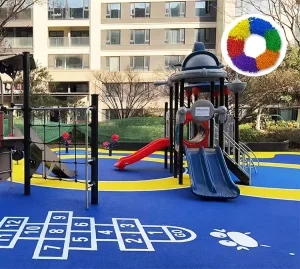 Wet Pour EPDM Recycled SBR Granules Eco-Friendly Material 10%-20% Polymer Content Anti-Slip Multi-Sport Sports Flooring
