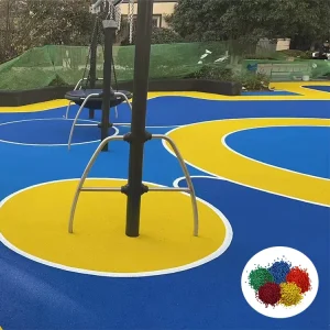 Wet Pour EPDM Rubber Granules 10%-20% Polymer Content Shock Absorption Eco-Friendly Sports Court Running Track Safety Flooring