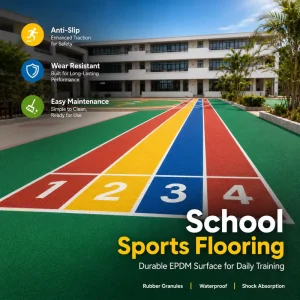 Wet Pour EPDM Granules Rubber Crumb Flooring Shock Absorption Eco-Friendly for Playground Running Track Kindergarten
